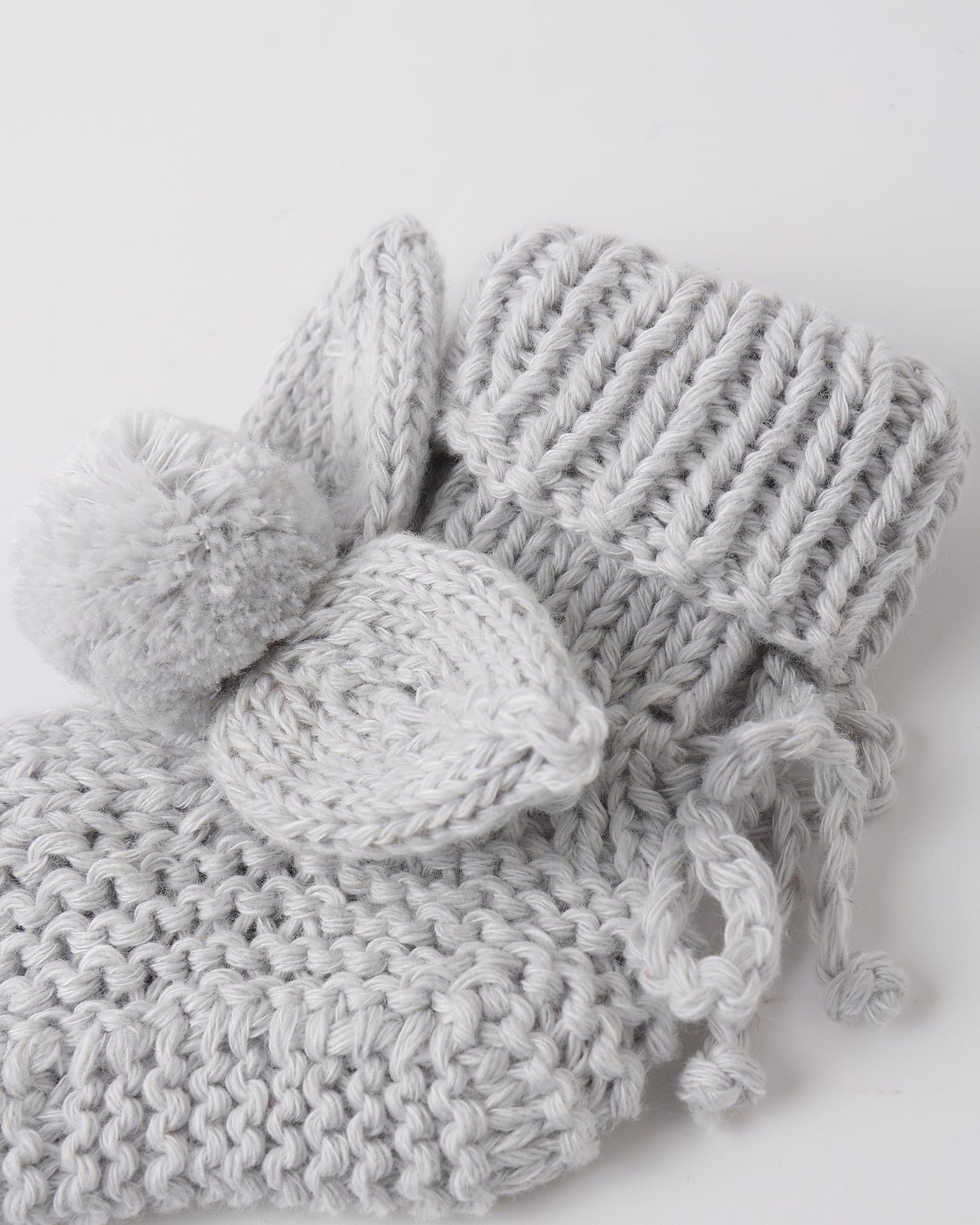 Bunny Knit Booties Heathered Sky