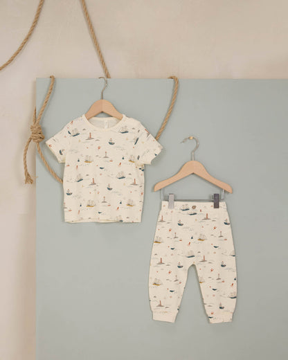 Tee + Slouch Pant Set Nautical