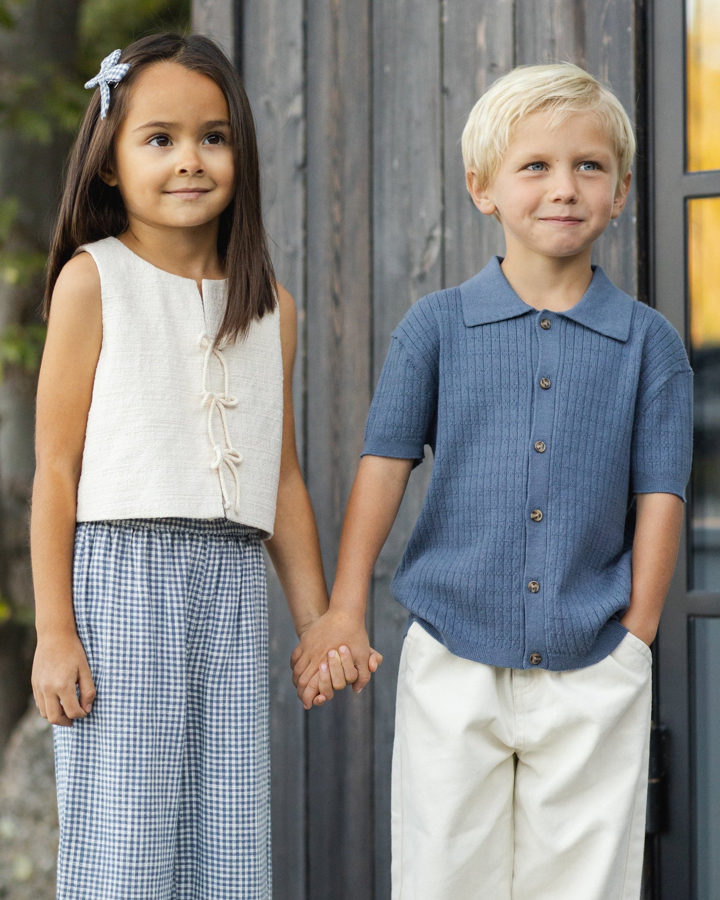 Wide Leg Pant Marine Gingham