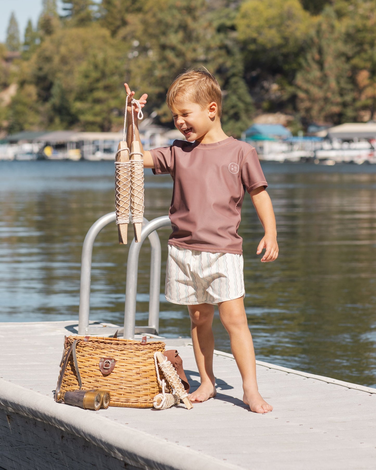 Swim Trunk Wave Stripe