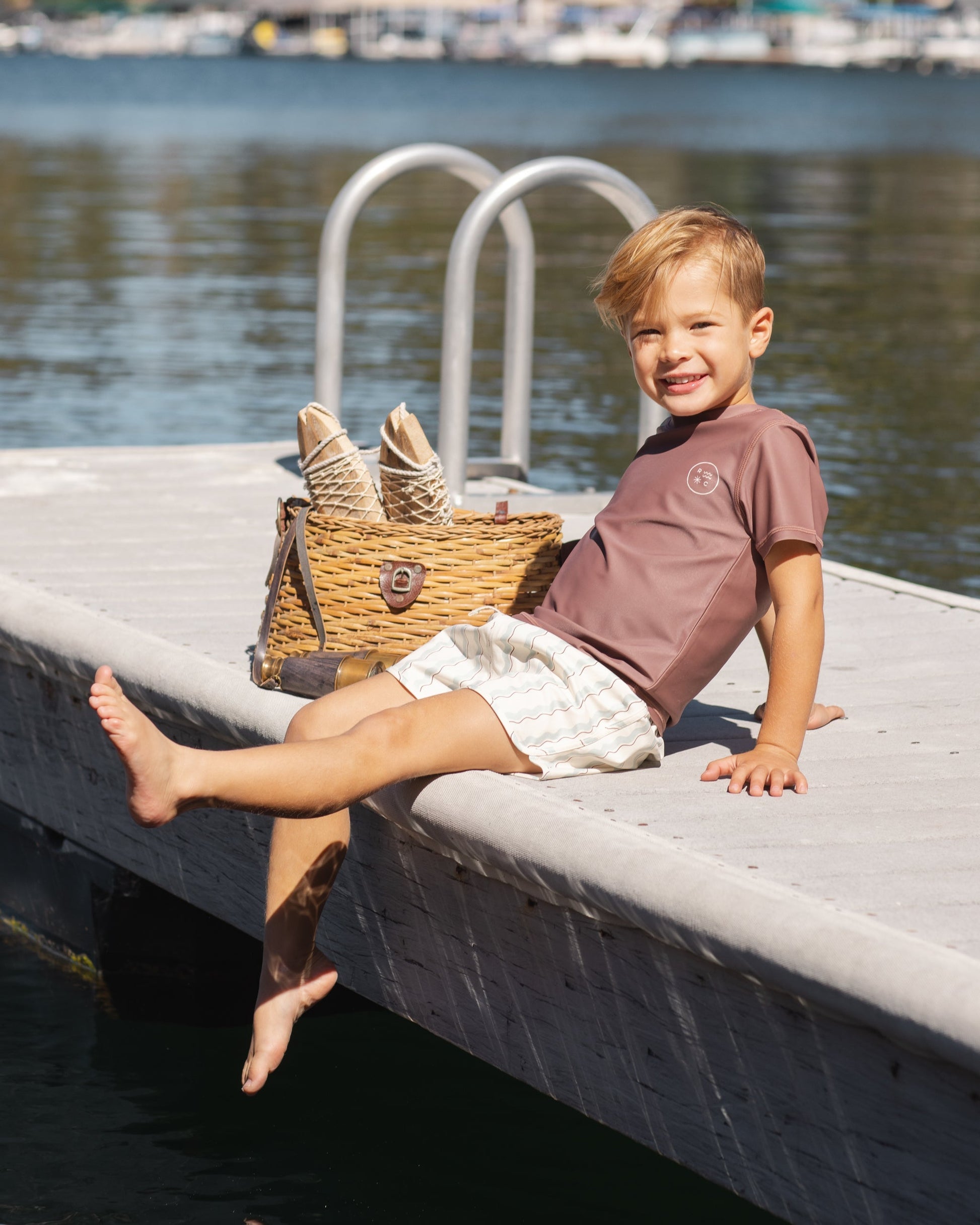 Swim Trunk Wave Stripe