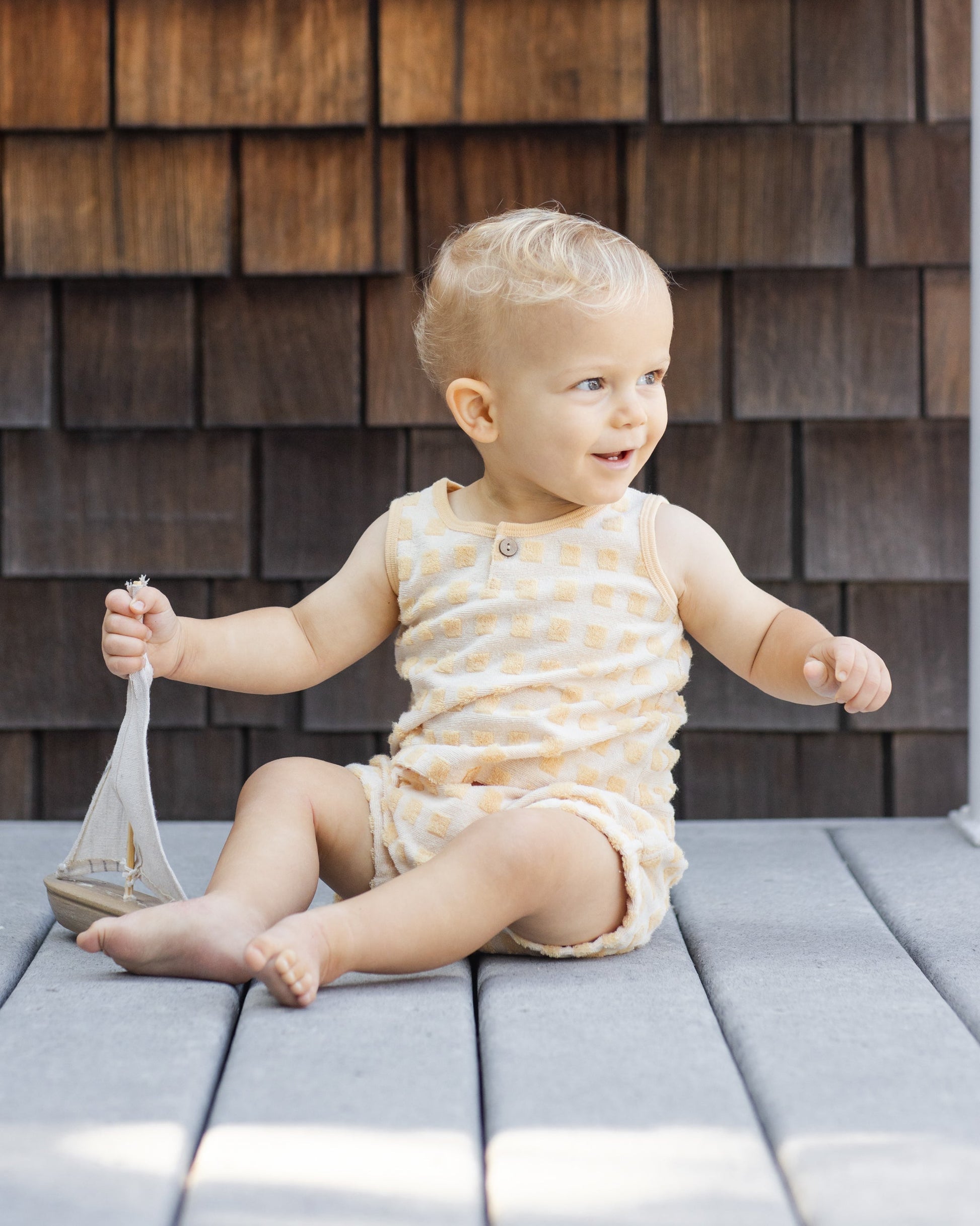 Baby Tank Set Butterscotch Grid