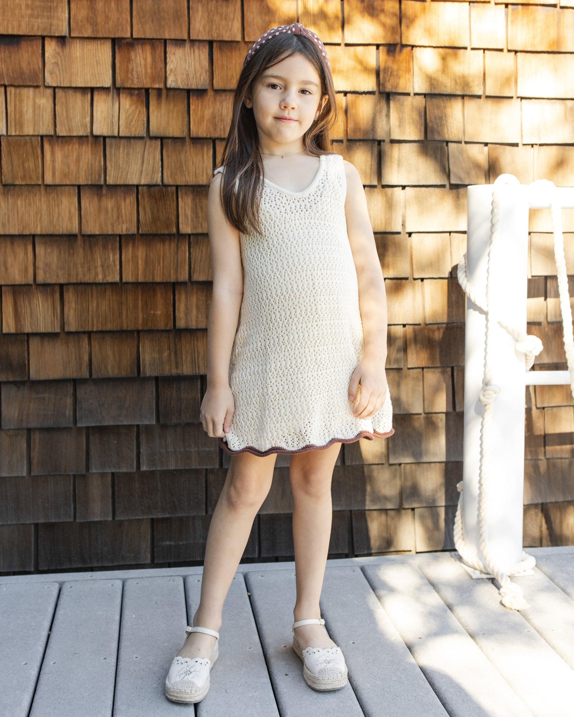 Crochet Tank Mini Dress Natural