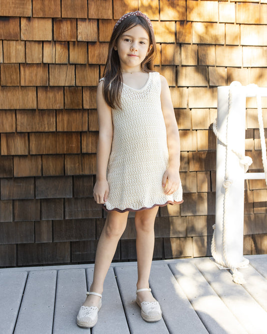 Crochet Tank Mini Dress Natural