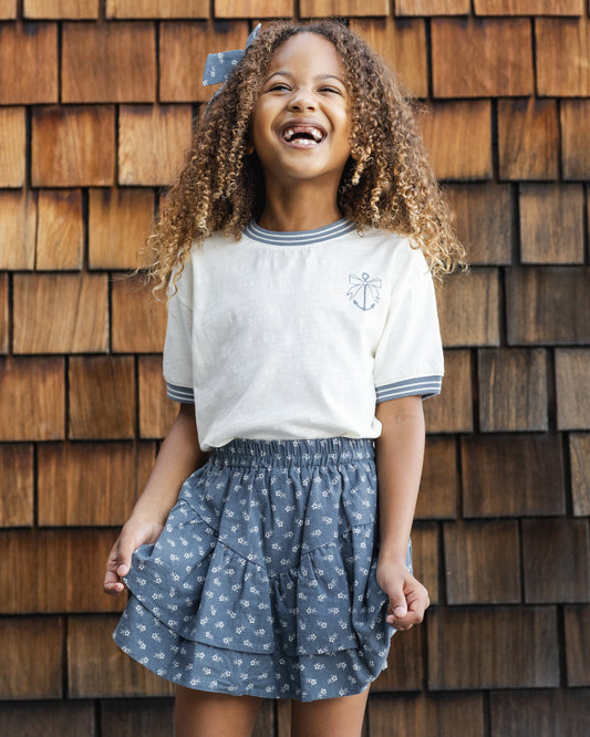 Tiered Mini Skirt Ditsy