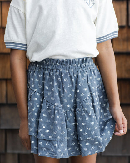 Tiered Mini Skirt Ditsy