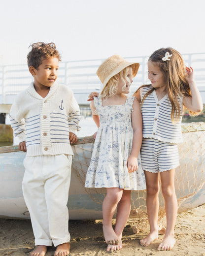 Shawl Cardigan Natural & Marine