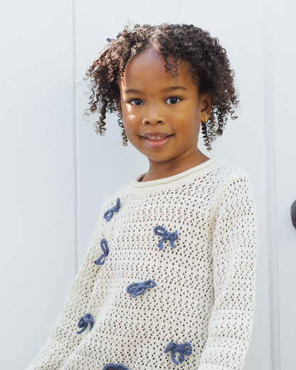 Crochet Knit Pullover Bows