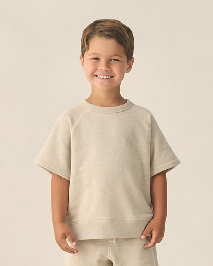 Short Sleeve Sweatshirt Heathered Oatmeal