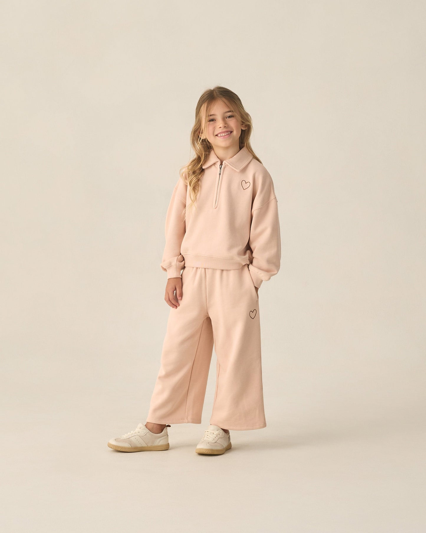 Quarter Zip Sweatshirt Blush