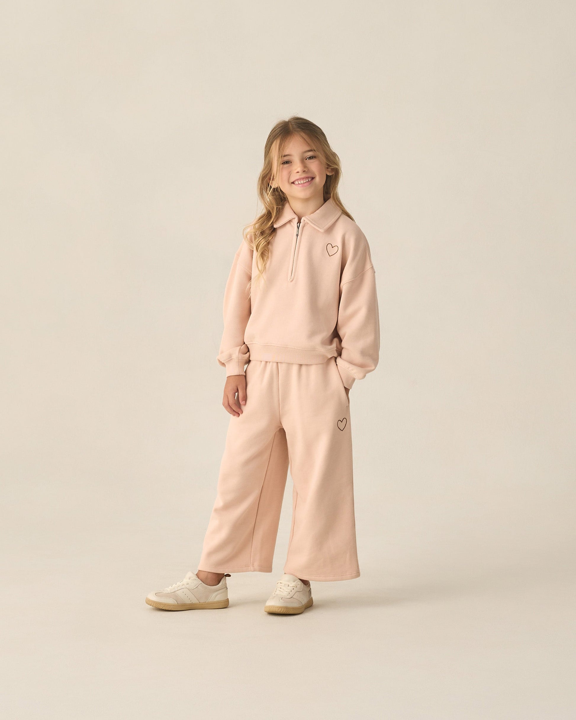 Quarter Zip Sweatshirt Blush