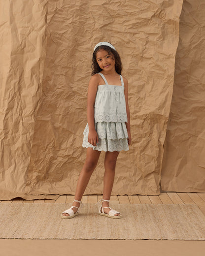 Rose Mini Skirt Seafoam