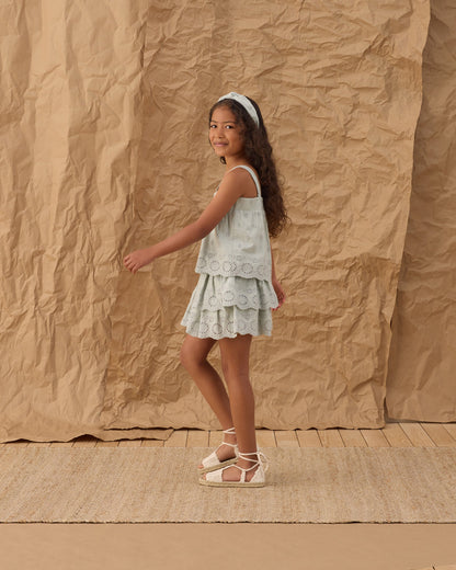 Rose Mini Skirt Seafoam