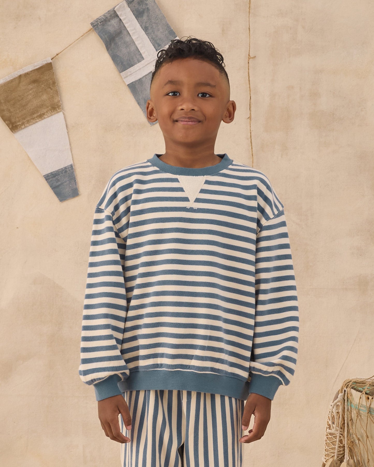 Oversized Crew Marine Stripe