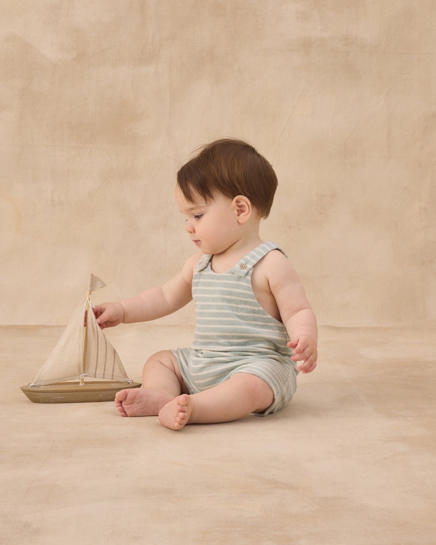 Gio Romper Seafoam Terry Stripe