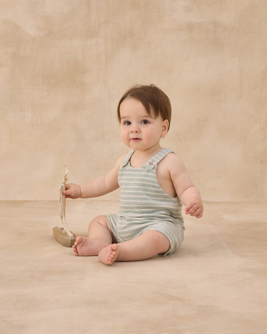Gio Romper Seafoam Terry Stripe