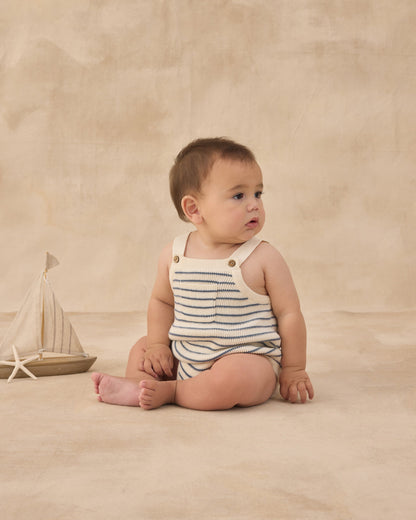 Ashton Knit Romper Marine Stripe