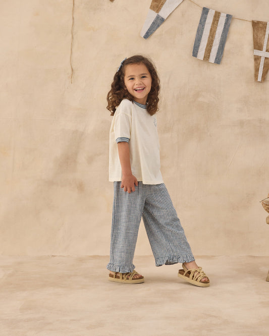Wide Leg Pant Marine Gingham