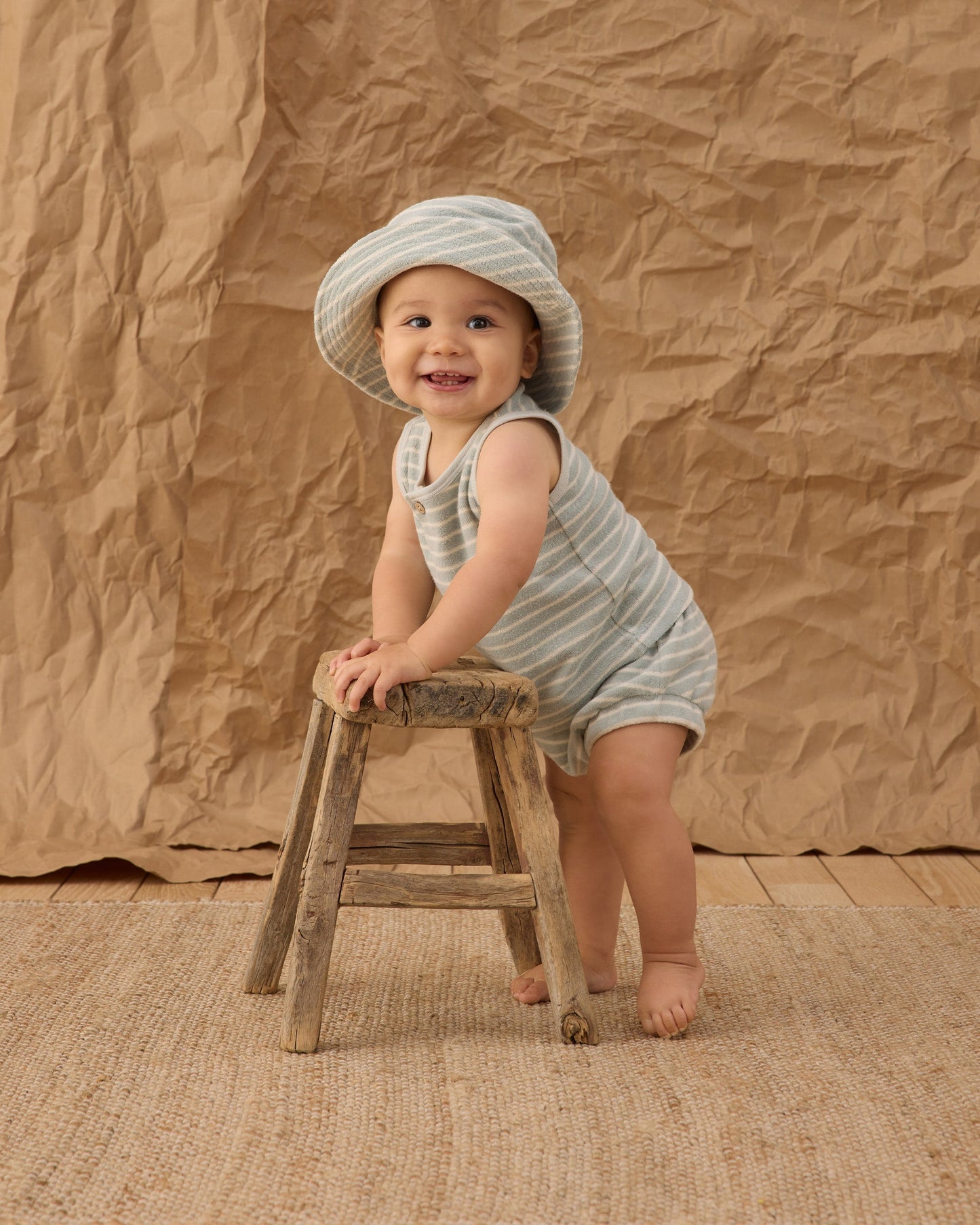 Bucket Hat Seafoam Terry Stripe
