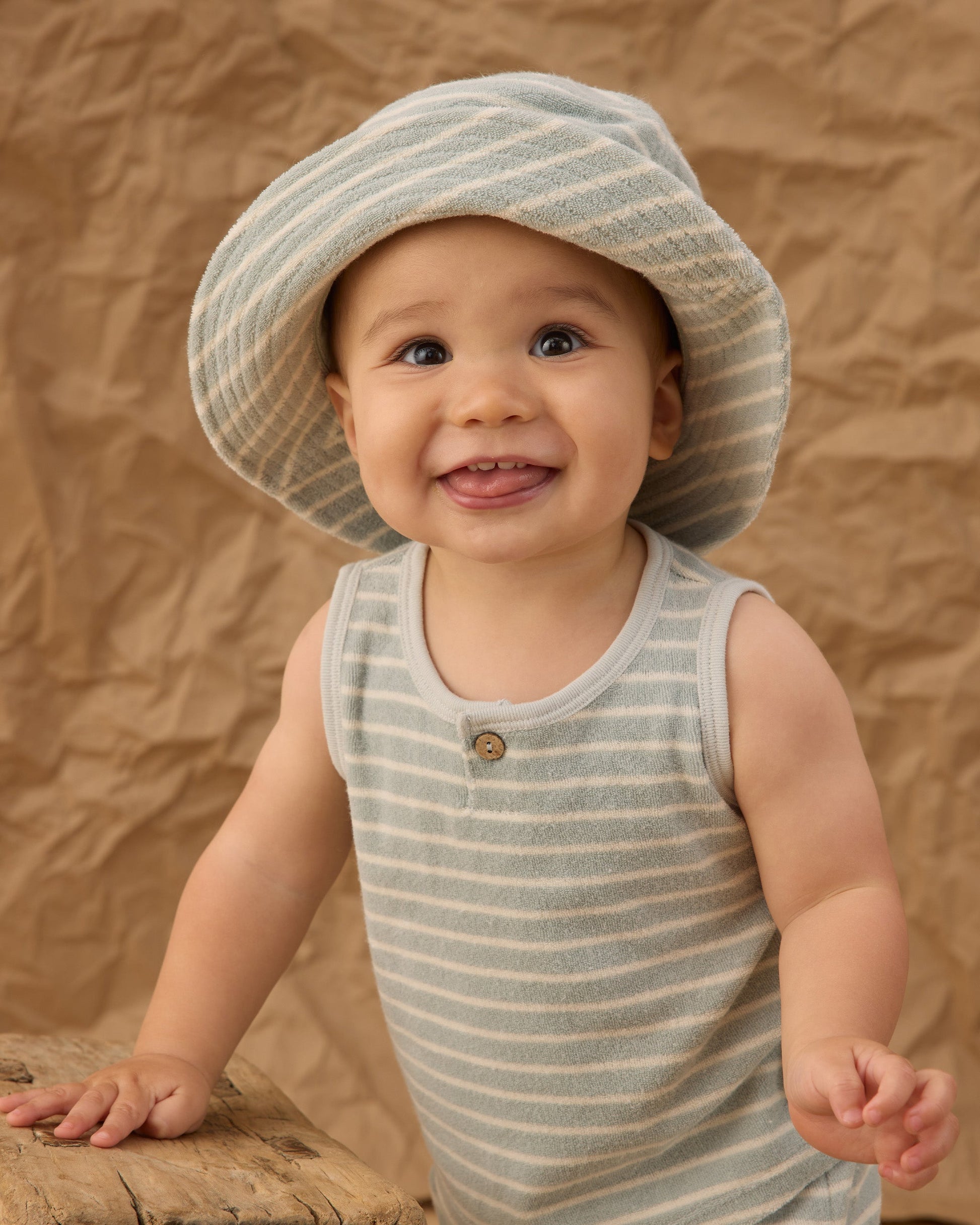 Bucket Hat Seafoam Terry Stripe