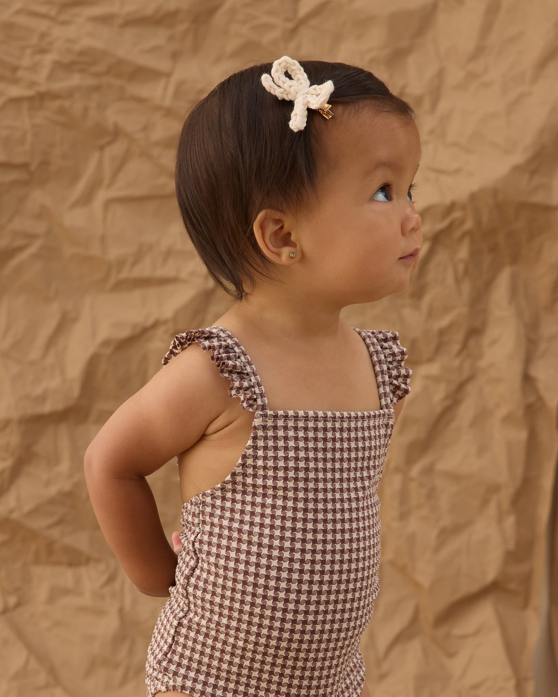 Positano One-Piece Chocolate Houndstooth