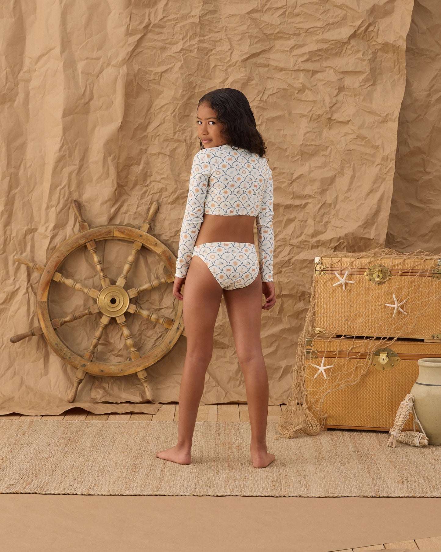 Crop Rashguard Set Nautical