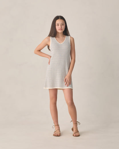 Teen Crochet Tank Mini Dress Marine Stripe