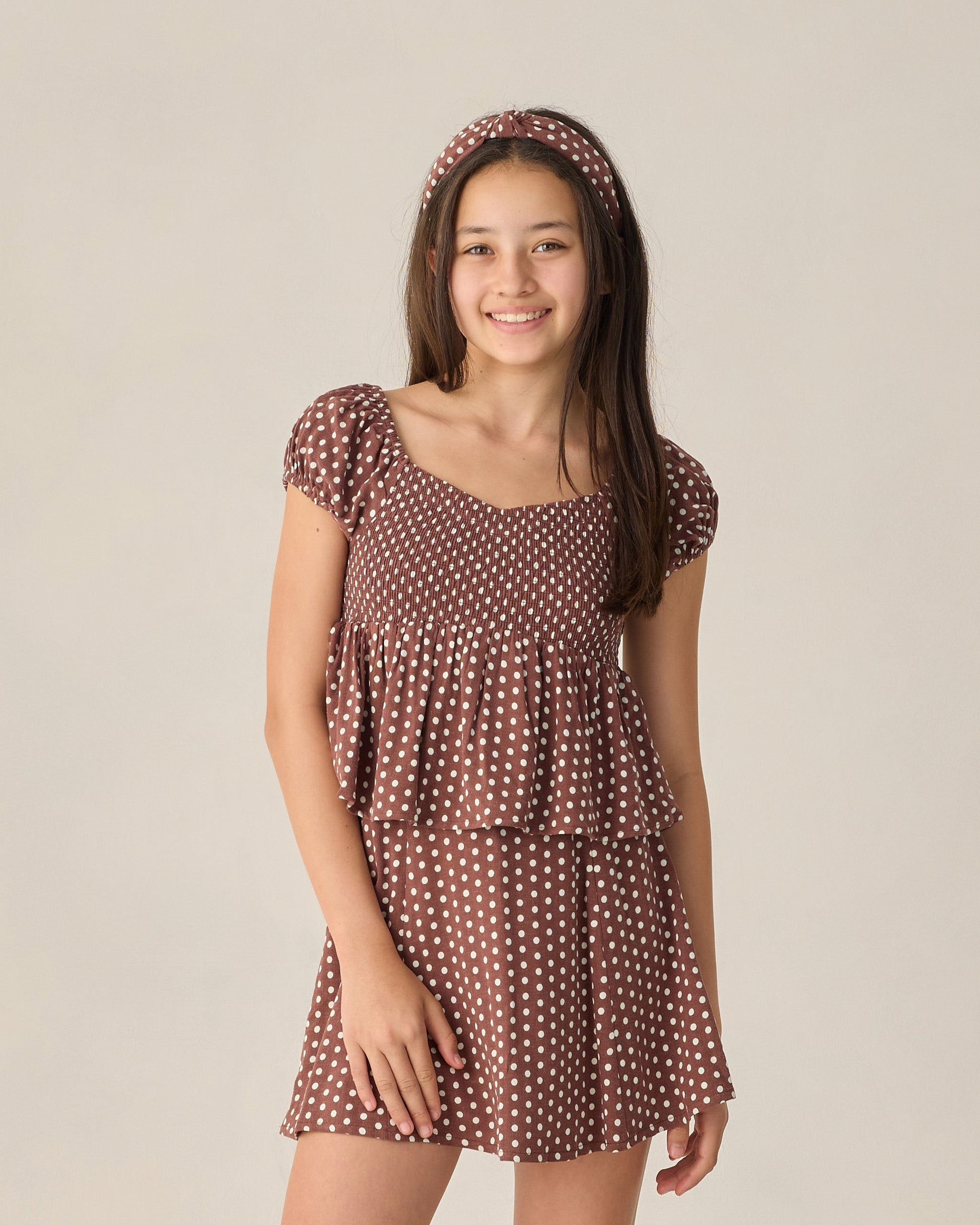 Teen Rachel Skirt Chocolate Polka Dot