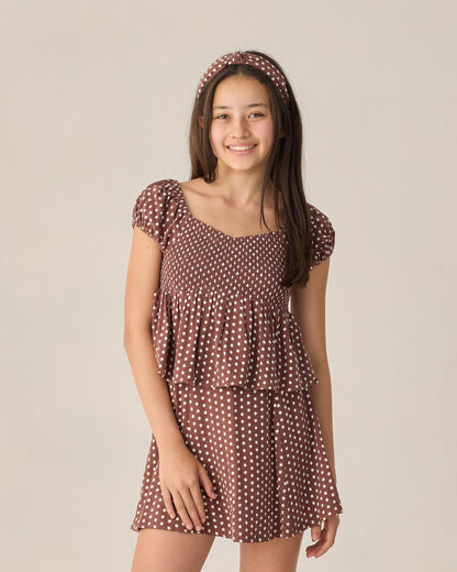 Teen Rachel Skirt Chocolate Polka Dot