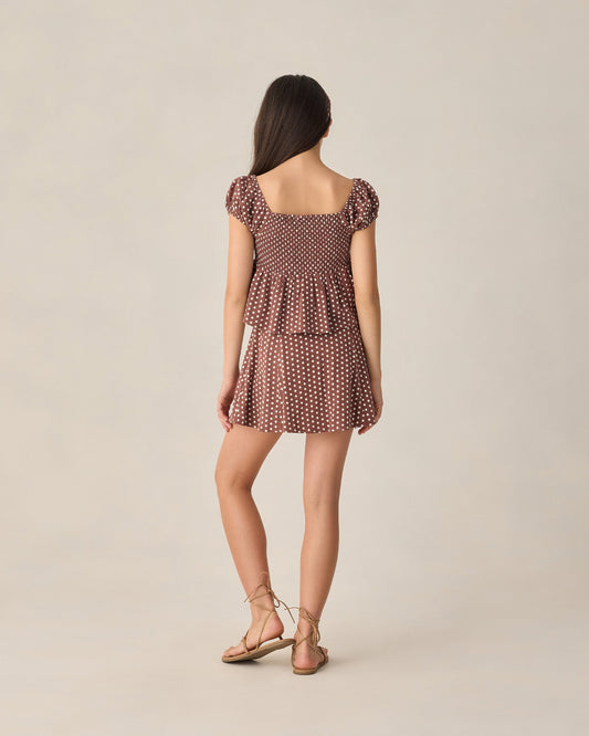 Teen Rachel Skirt Chocolate Polka Dot