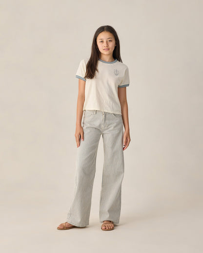 Teen Ringer Tee Anchor Bow