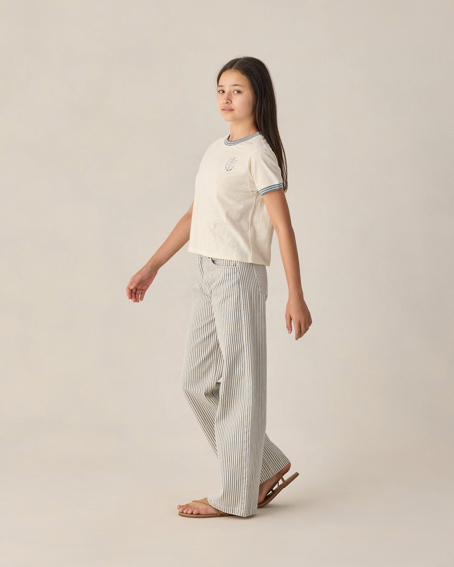 Teen Ringer Tee Anchor Bow