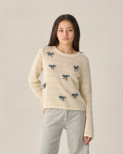Teen Crochet Knit Pullover Bows