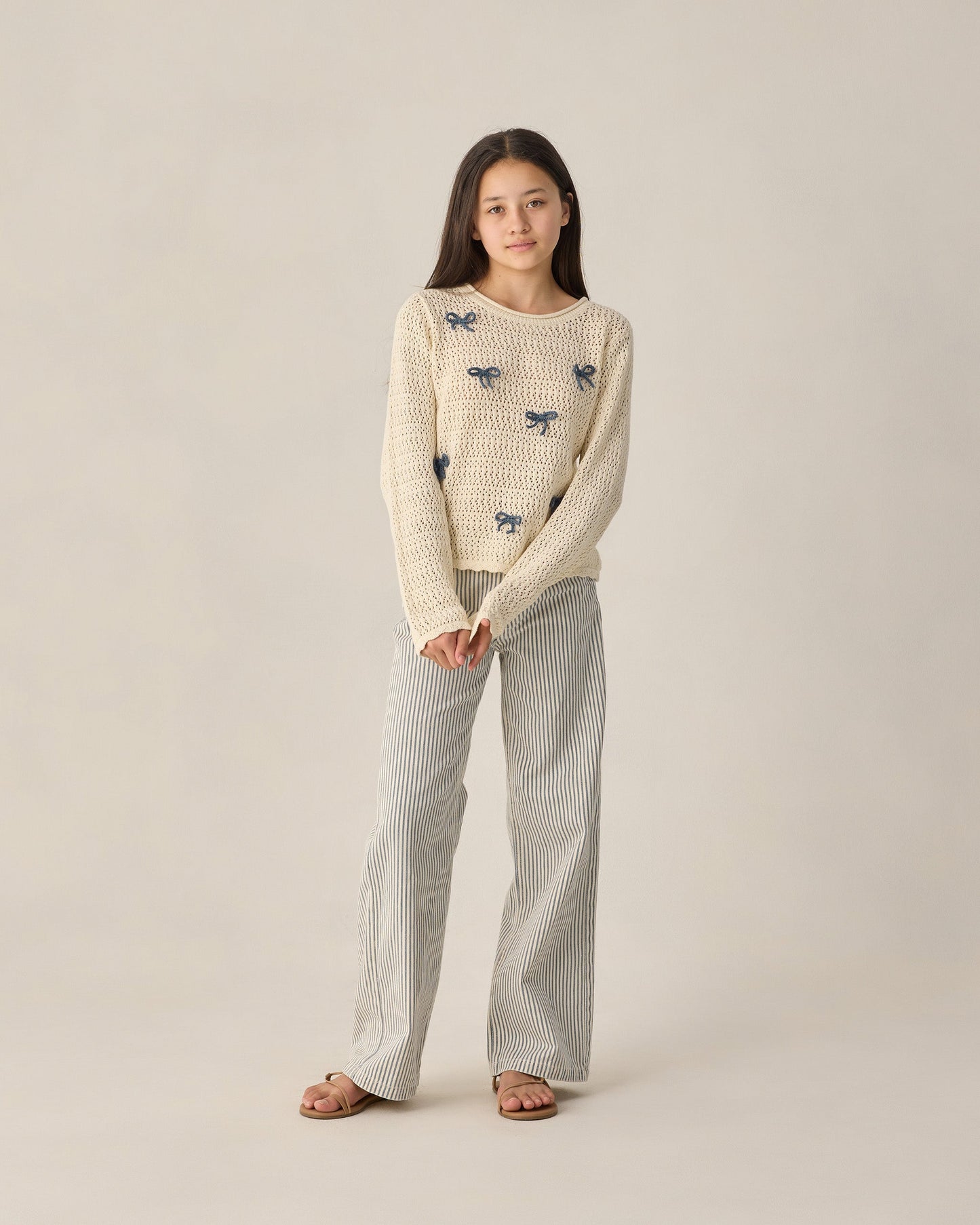 Teen Crochet Knit Pullover Bows