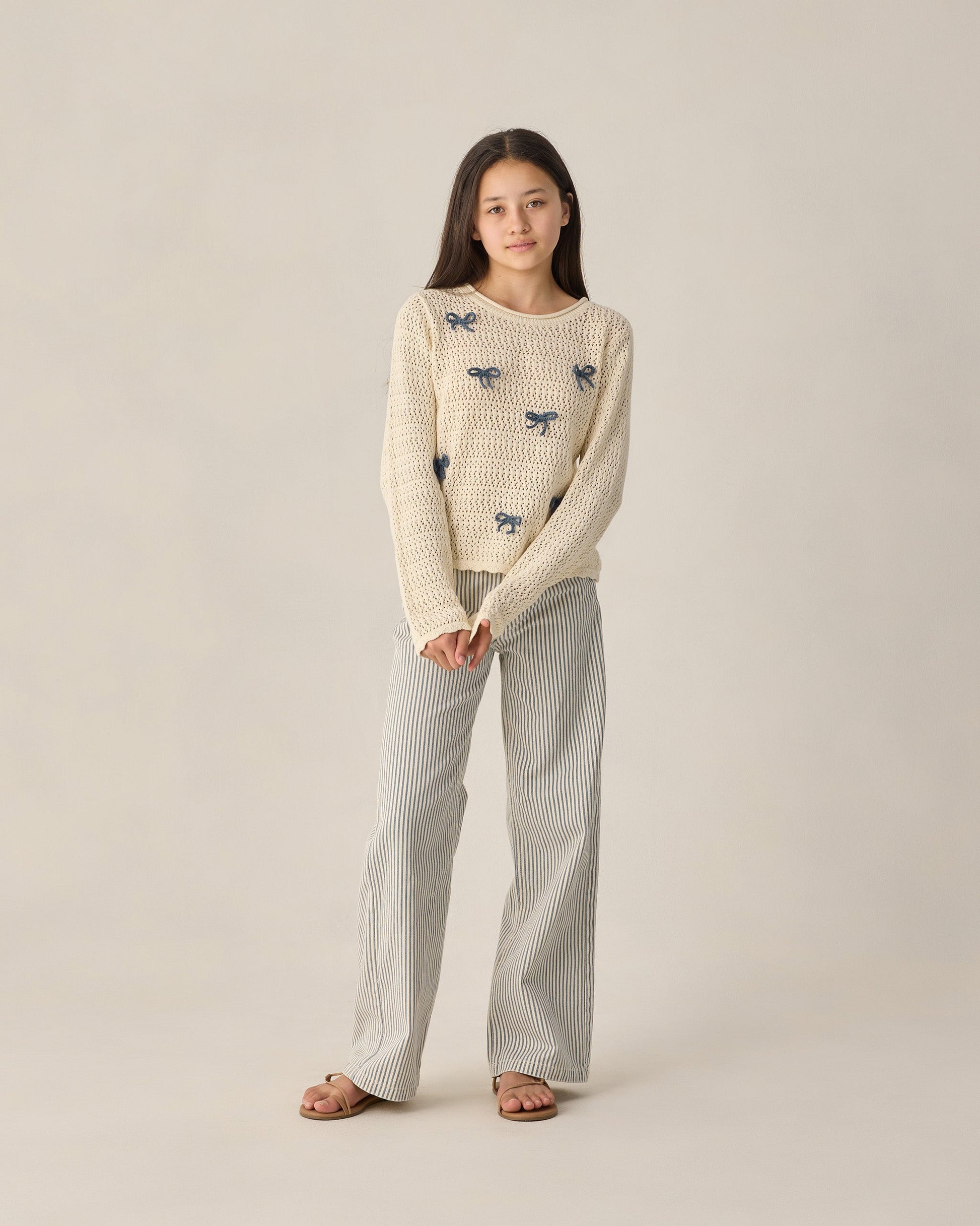 Teen Crochet Knit Pullover Bows