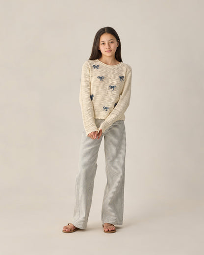 Teen Crochet Knit Pullover Bows