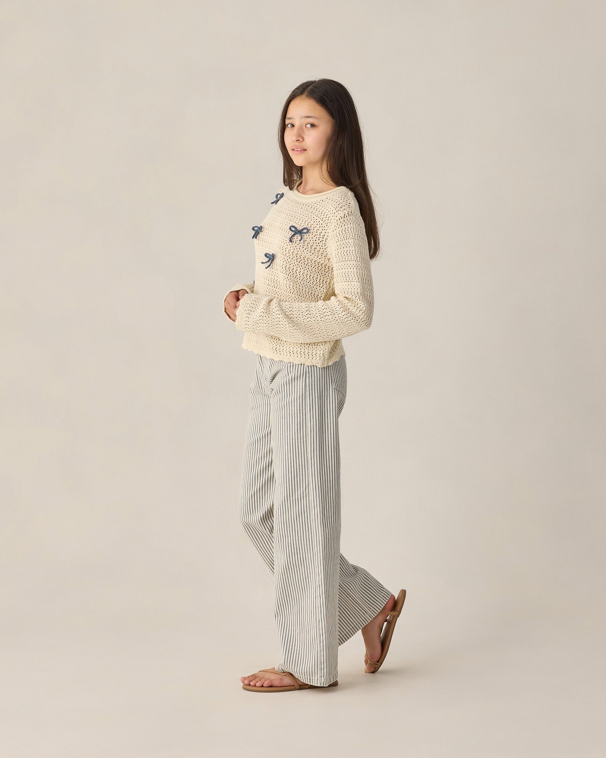 Teen Crochet Knit Pullover Bows