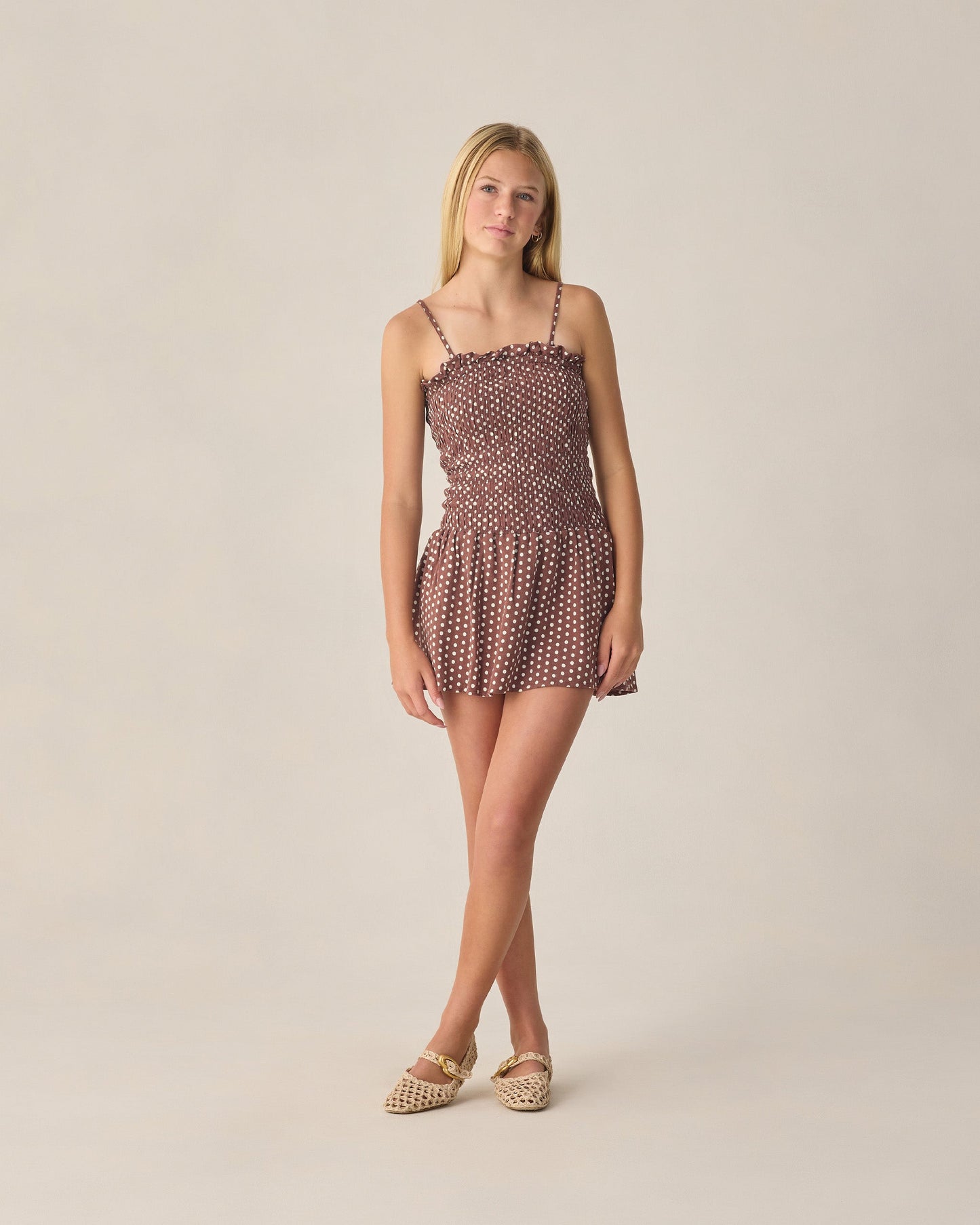 Teen Daria Mini Dress Chocolate Polka Dot
