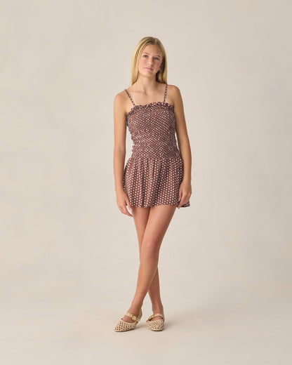Teen Daria Mini Dress Chocolate Polka Dot