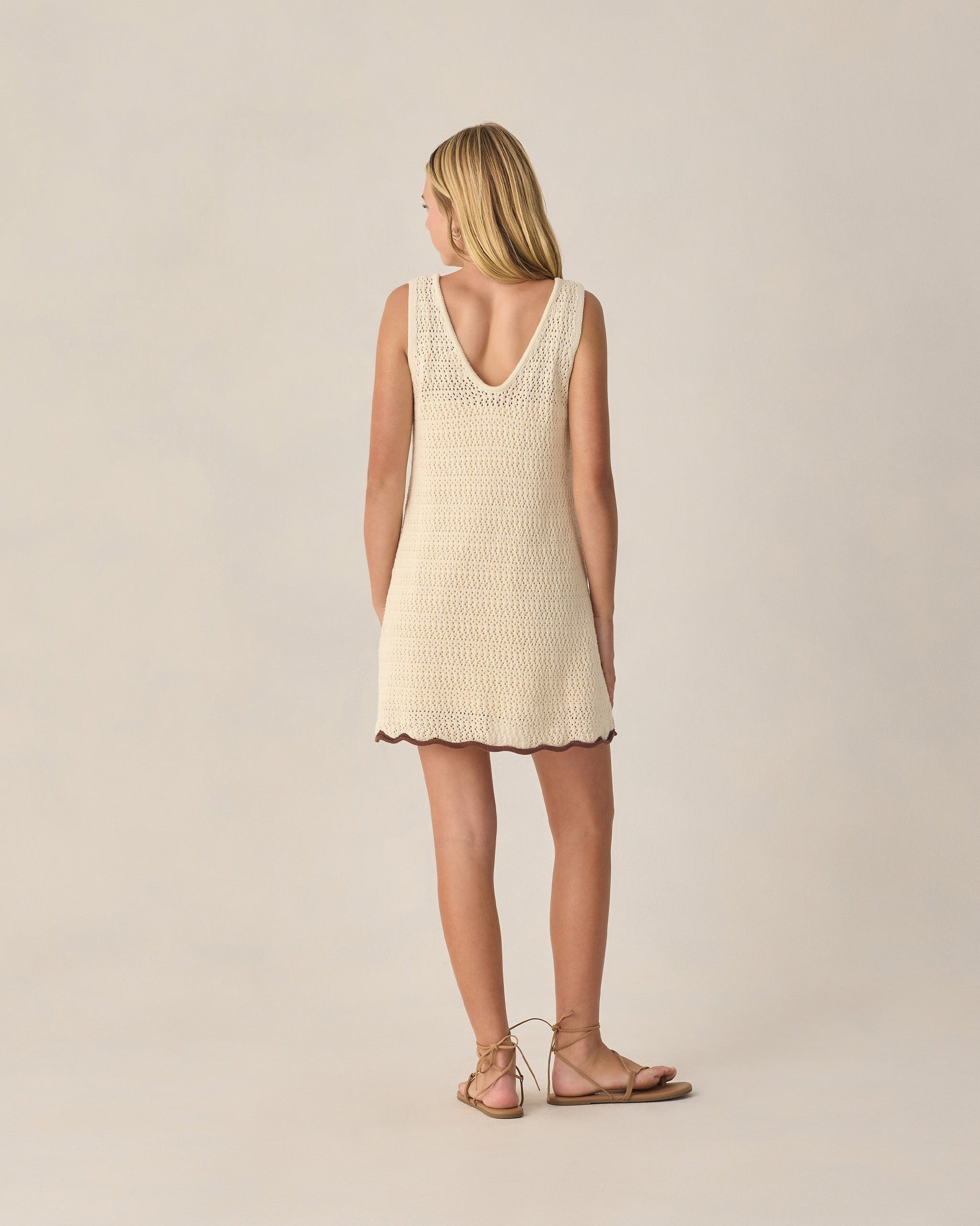 Teen Crochet Tank Mini Dress Natural