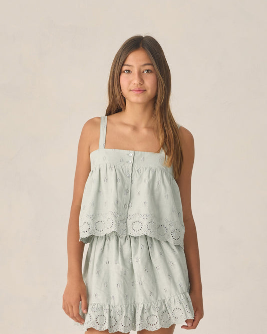 Teen Eyelet Swing Top Seafoam
