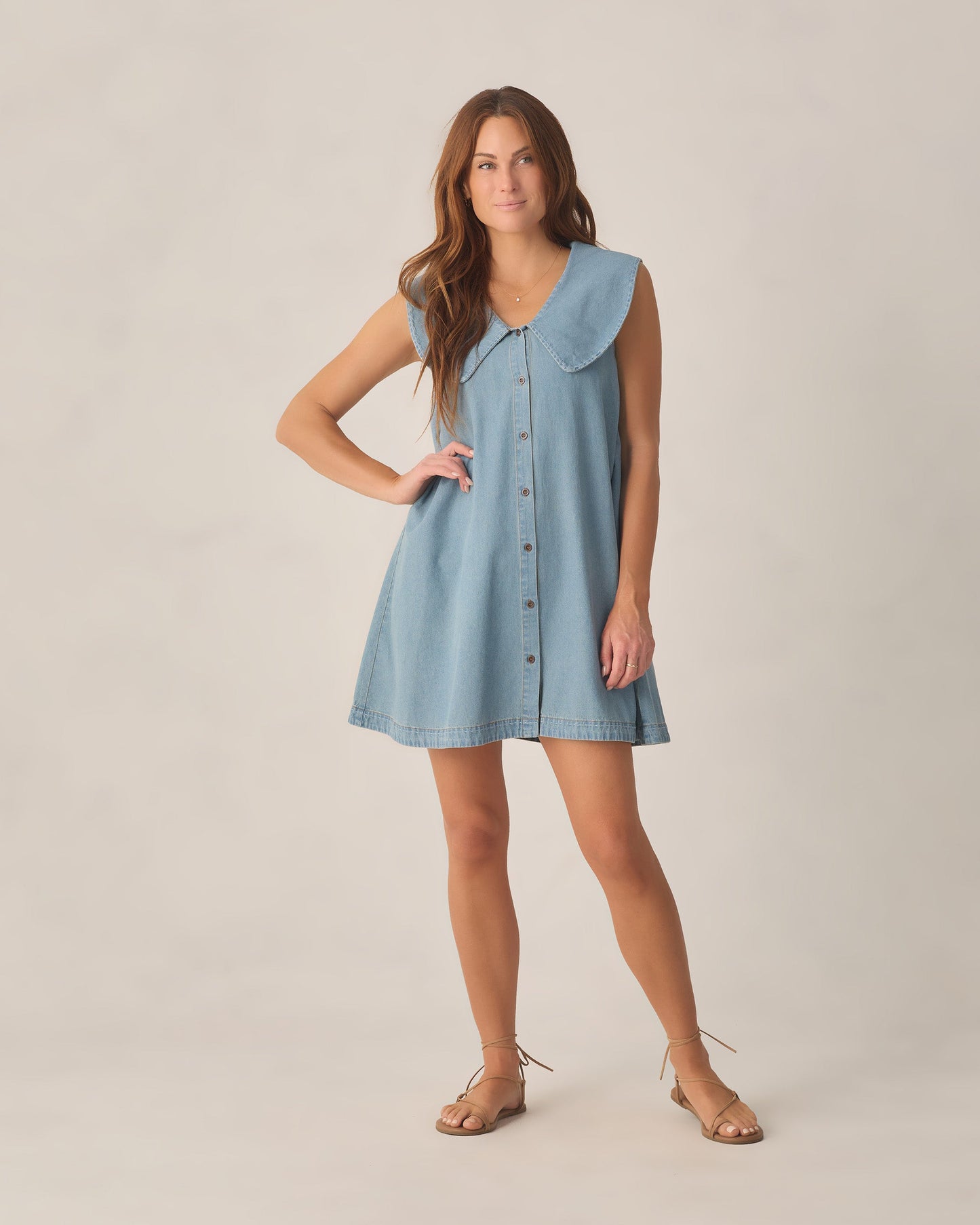 Women's Adria Dress Washed Blue