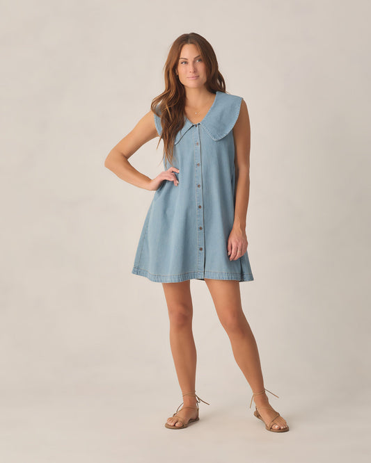 Women's Adria Dress Washed Blue