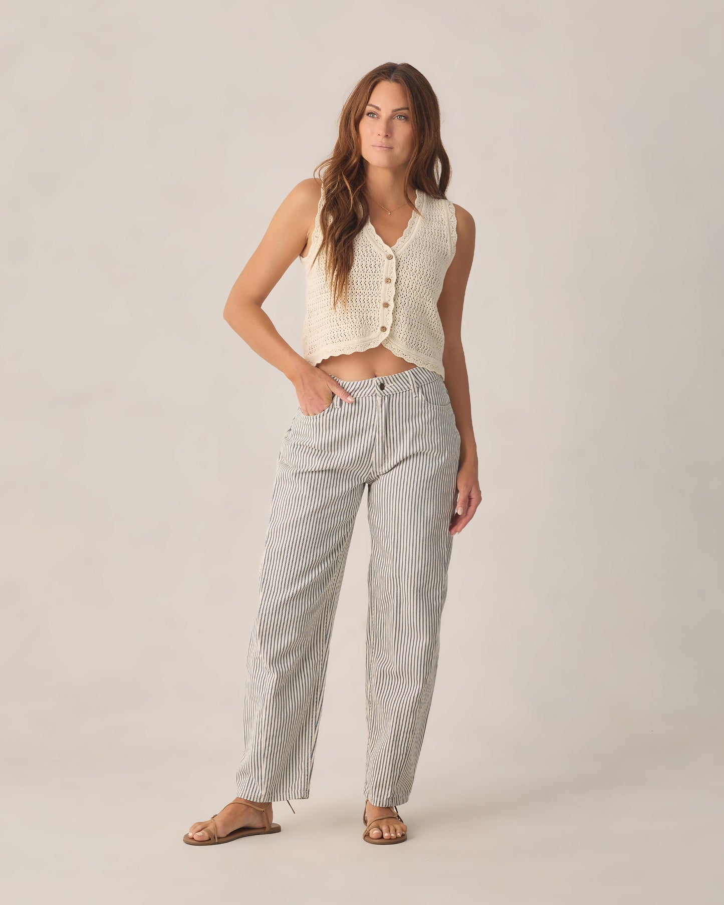 Women's Knit Vest Natural
