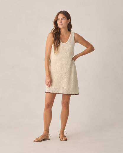 Women's Crochet Tank Mini Dress Natural