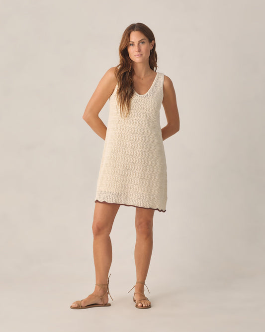 Women's Crochet Tank Mini Dress Natural
