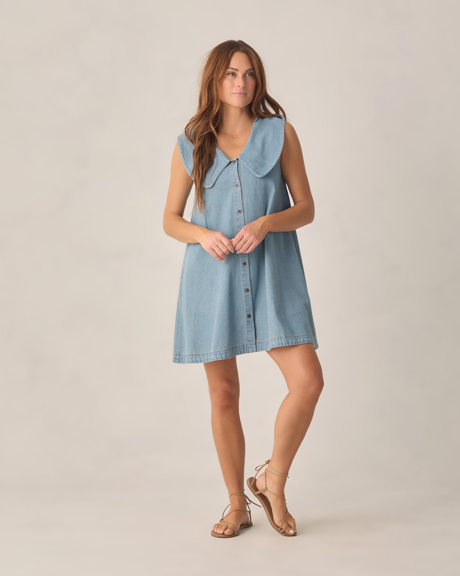 Women's Adria Dress Washed Blue