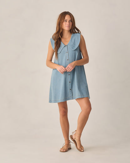 Women's Adria Dress Washed Blue