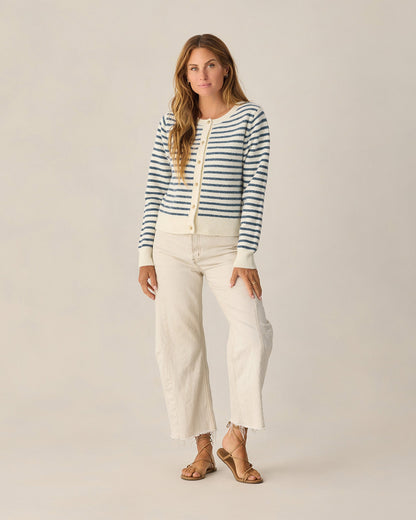 Women's Classic Cardigan Maritime Stripe