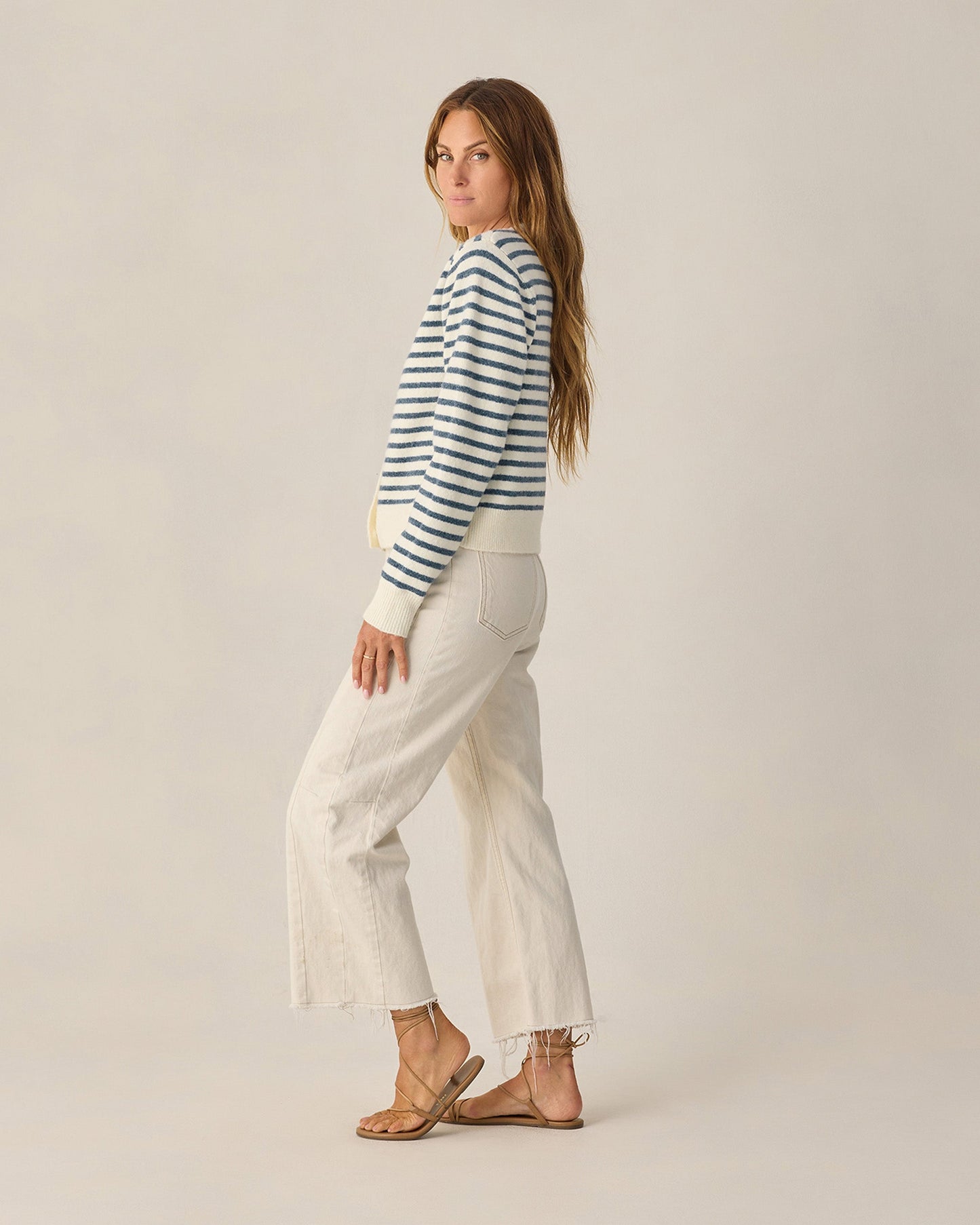 Women's Classic Cardigan Maritime Stripe